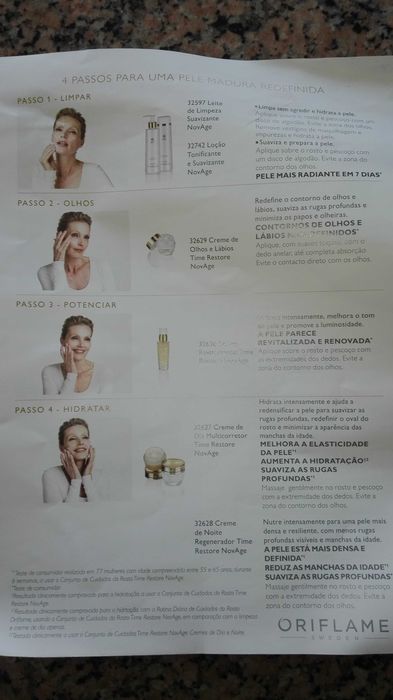 Set completo cremes NovAge restore + bolsa ótima prenda promoção
