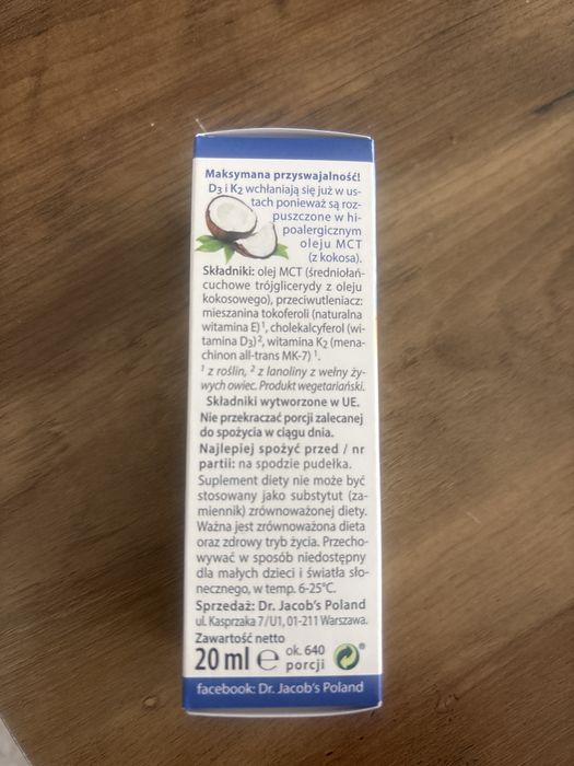 Dr. Jacob’s witamina d3 k2 kompleks krople naturalne