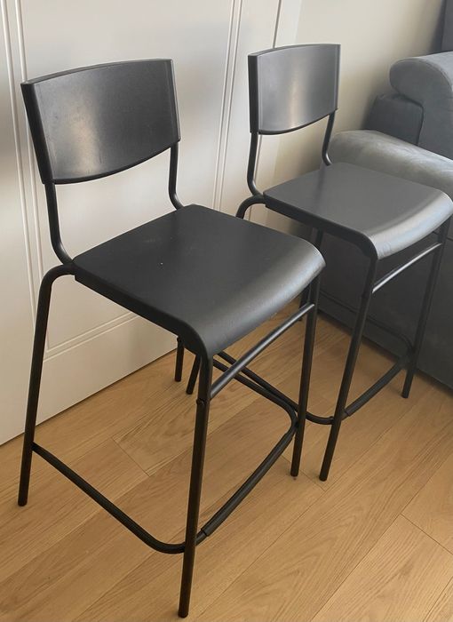 Hoker barowy z oparciem(2 szt), wysokość blatu 63 cm