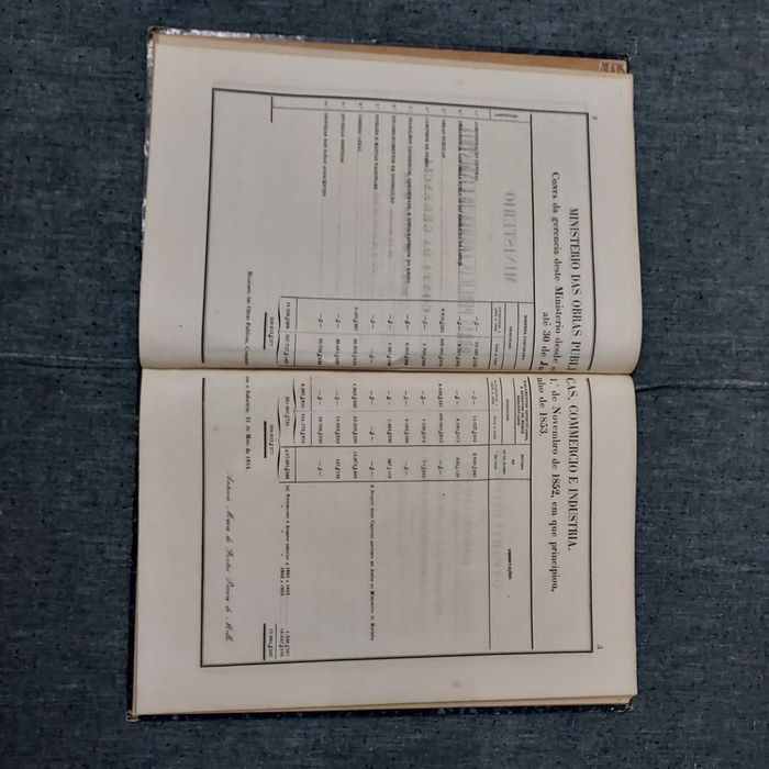 Ministério das Obras Públicas,Comércio e Indústria-Gerência-1854