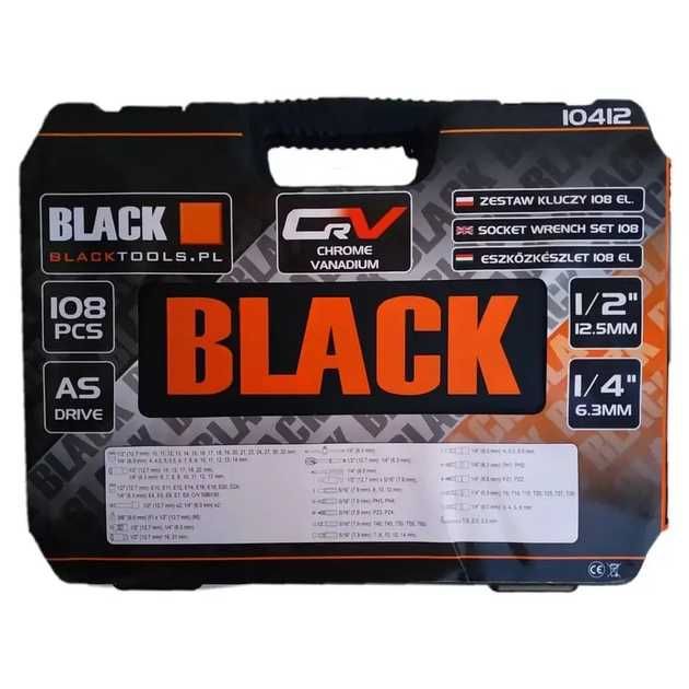 Набір інструментів BLACK 108 ел хром-ванадій набор головок ключей PL