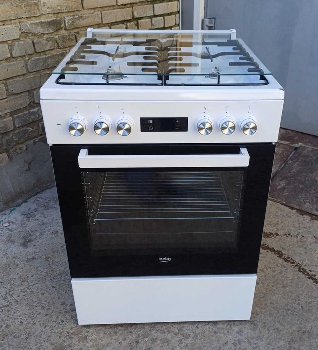 Плита кухонна газова комбінована 60 см Beko FSM 62320 біла 2024 рік