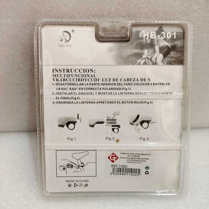 Lanterna de leds para bicicleta com luz branca frente e vermelha