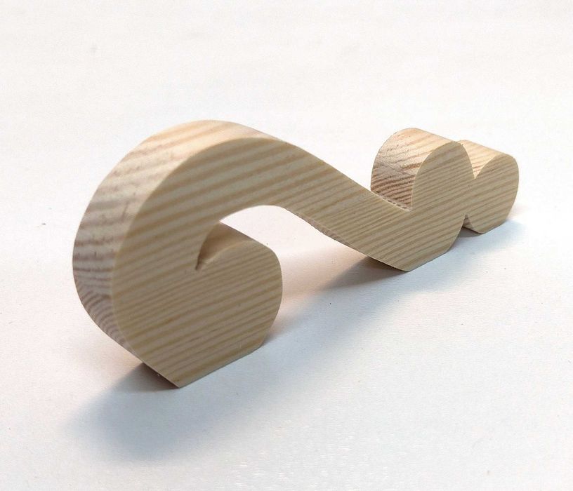 ornament drewniany dekor 10x4cm rzeźba ozdoba 2 SZTUKI
