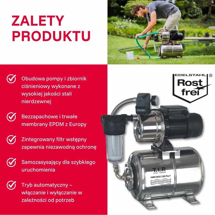 Pompa zestaw hydroforowy T.I.P. 1200 W 4350 l/h