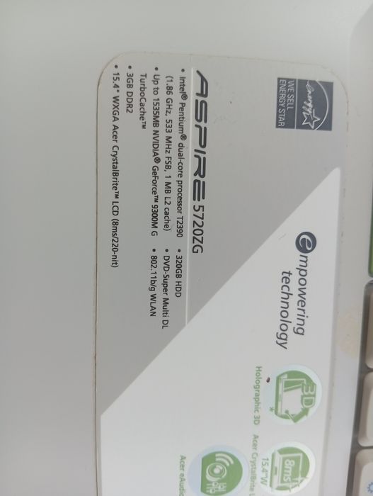 Ноутбук Acer Aspire 5720ZG