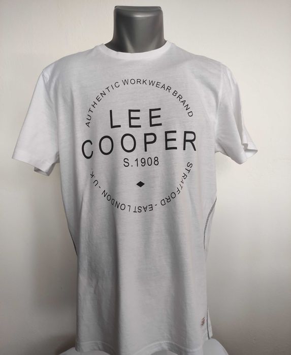 Biały męski T-shirt rozmiar XL Lee Cooper Logo