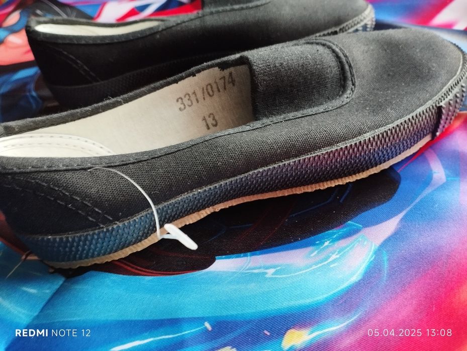 Мокасини спортивні  PLIMSOLLS  шкільне чорні сліпони розмір 13(32) 19с