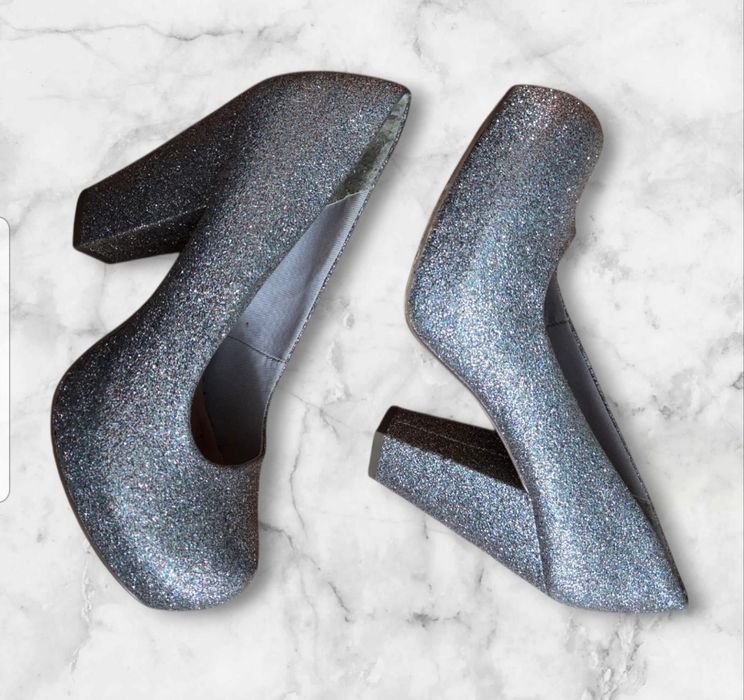 Buty na słupku brokatowe Roots Exlusive 39