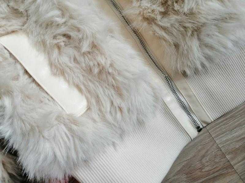 Куртка мех zara s бомбер экрю