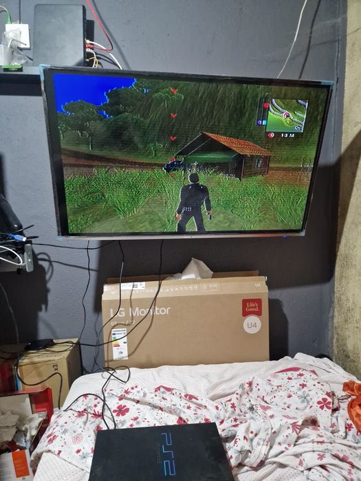 PlayStation 2 Fat (PS2) + 2 comandos + cartão de memória — Funciona!