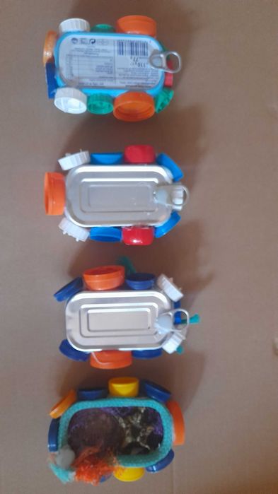 Latas recycladas. Pequenos Quadros para Decoração