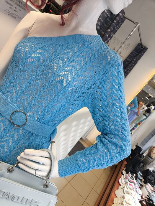 Piękna długa sukienka niebieska s m l