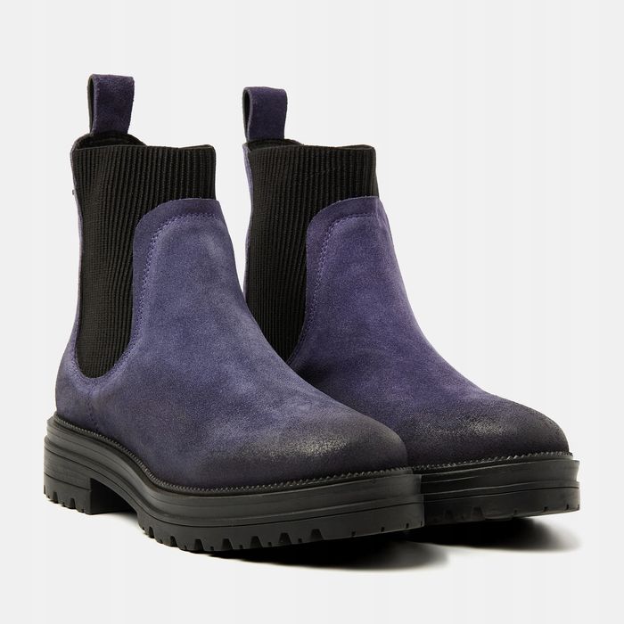 Lazamani 36 Buty Damskie 85.517 Purpurowe Skórzane Botki T1205