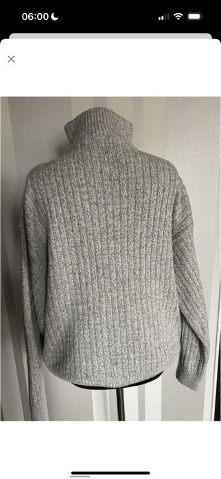 Шикарний чоловічий сірий светр із блискавкою на горлі Versace