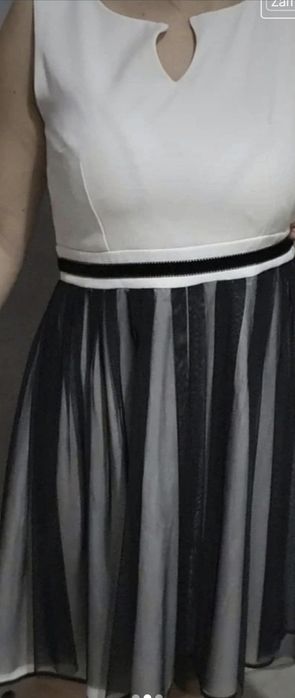 Sukienka r.40 bialo-czarna