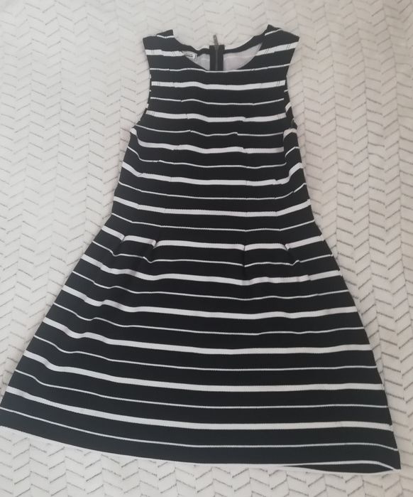 Sukienka pimkie M czarna biała paski krótka bez rękawka