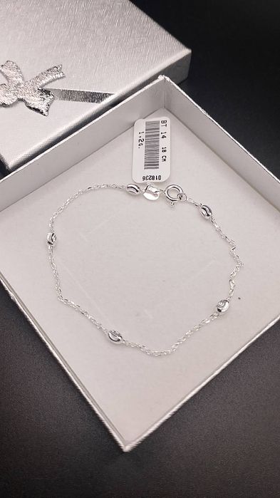 Bransoletka srebrna z fasolkami