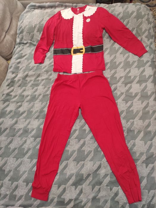 Домашние пижамные штаны с новогодним принтом для беременных