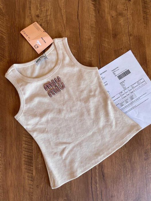 Top Miu Miu Rosa Com Letras Mulher
