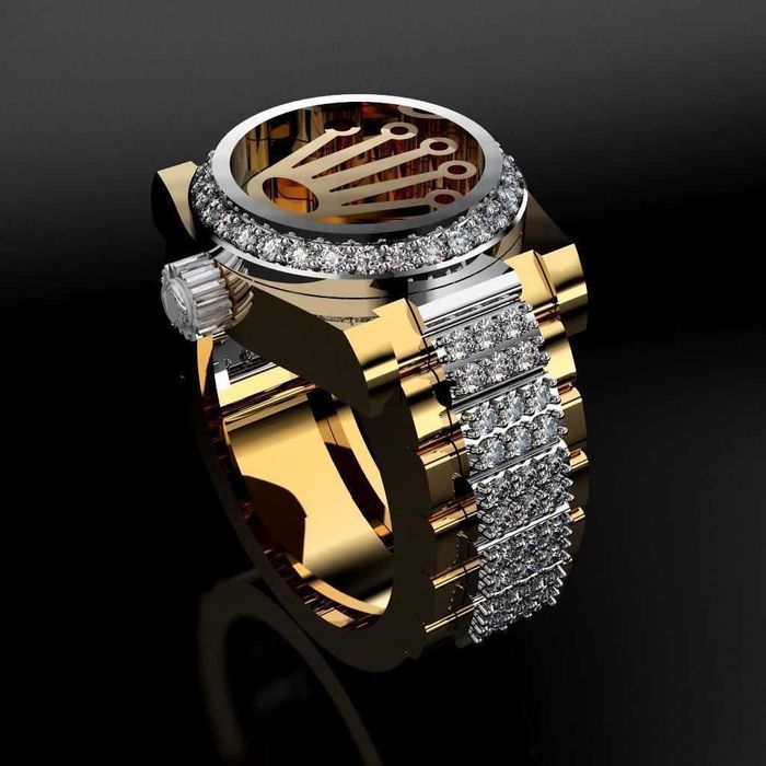 Rolex złoty sygnet zegarek z brylantami VS1 32g próba 585 design