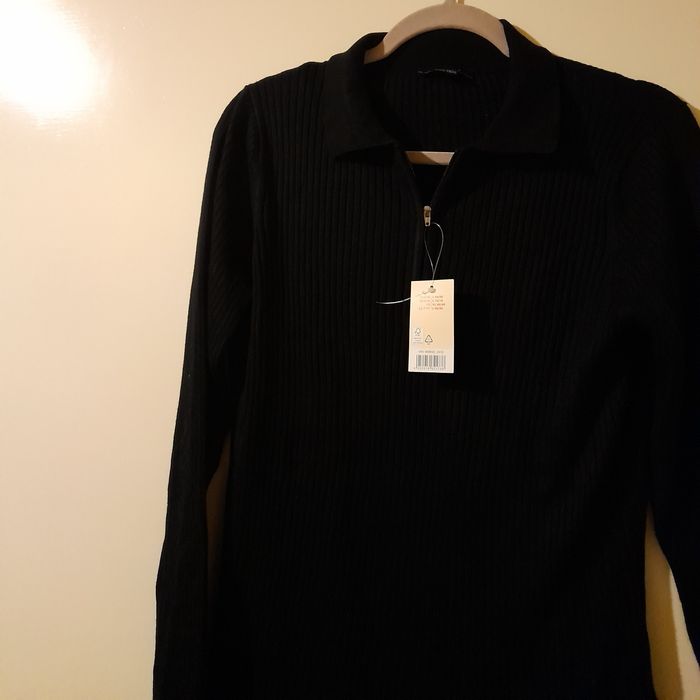 BluzkaPolo Damska/Prążkowany Materiał/