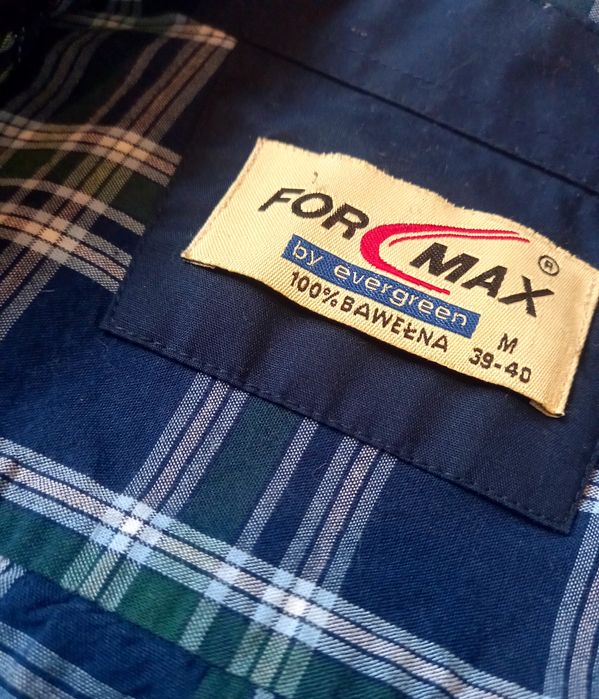 Чоловіча сорочка в клітинку картата рубашка в клетку синня зелена