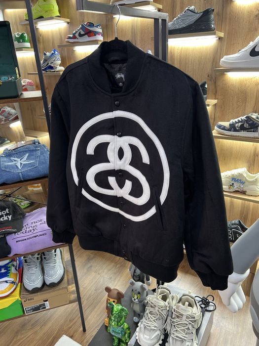 Бомбер Куртка Stussy SS Link Varsity Black