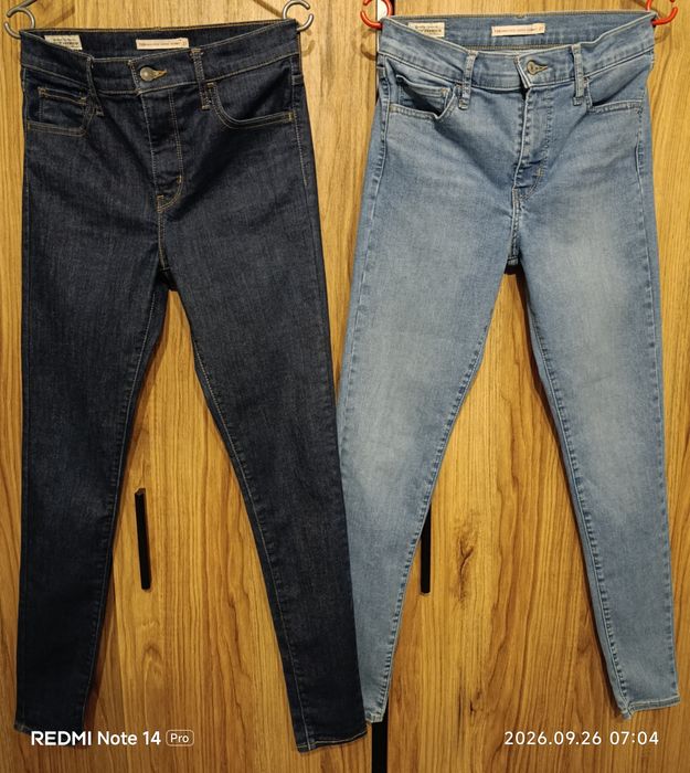 2 pary spodni Levi's 720 Hight Rise Super Skinny W27 - jasne i ciemne