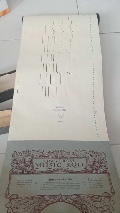 Rolo de Pianola Universal Music Roll - Il Guarany (Carlos Gomes) S 3456 - Completo