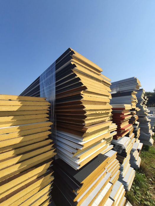 Płyta warstwowa 40mm dł. 4m NOWA II gat grafit,brąz,srebrna/transport