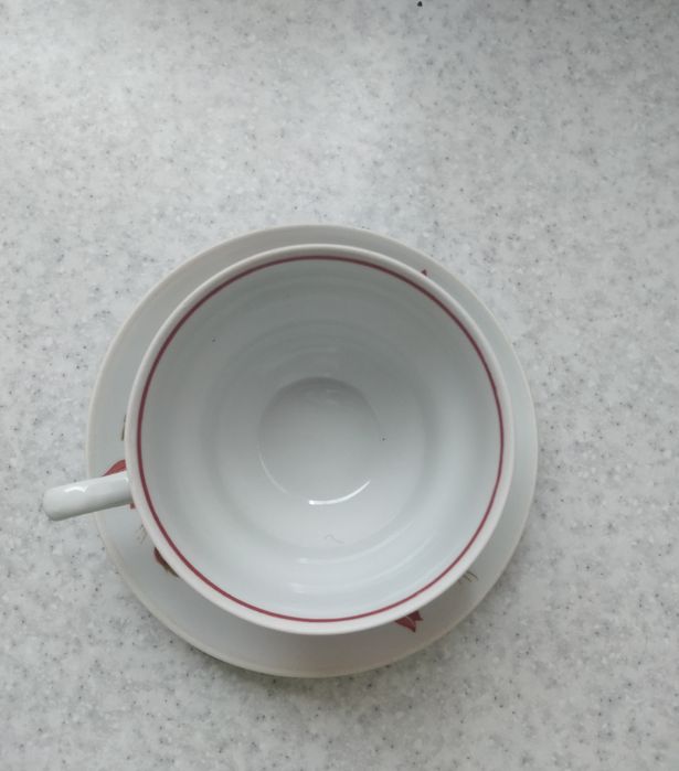 Вінтажна чайна пара (чашка + блюдце), фарфор, СРСР