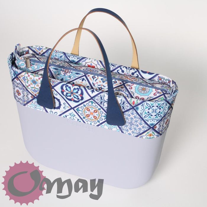 organizer OBAG STANDARD +OPASKA kafelki granat lazur 2 kieszenie OMAY