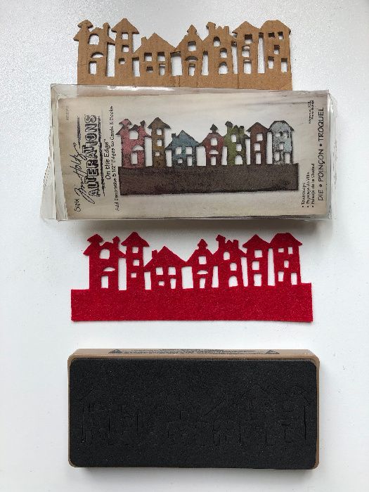 Cortante Sizzix. Paisagem de cidade. Casa com janelas. NOVO