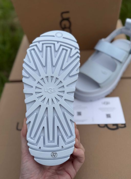 ‼️Останні Розміри‼️Оригінал / Босоніжки UGG Goldenglow Sandals White & Blue / Босоножки Угги / Сандалі Угг
