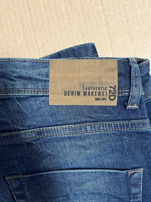 Męskie dżinsy Denim Makers 72D Slim Fit | W33 | Niebieski denim