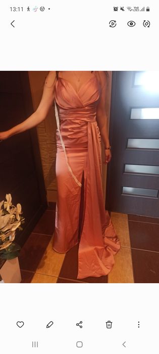 Sukienka satynowa nowa wesele ślub sylwester andrzejki