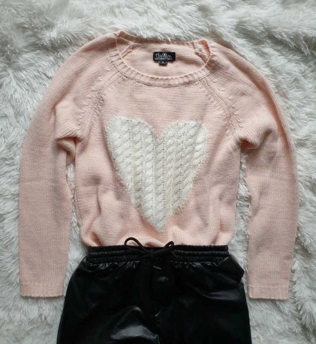Sweterek, pudrowy róż M