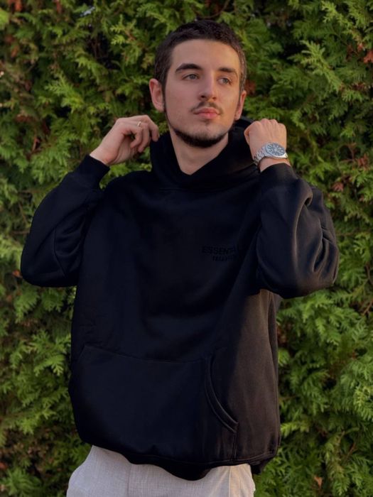 Худи Essentials FOG серое мужское худі Ессеншиалс худи чорне чоловіче