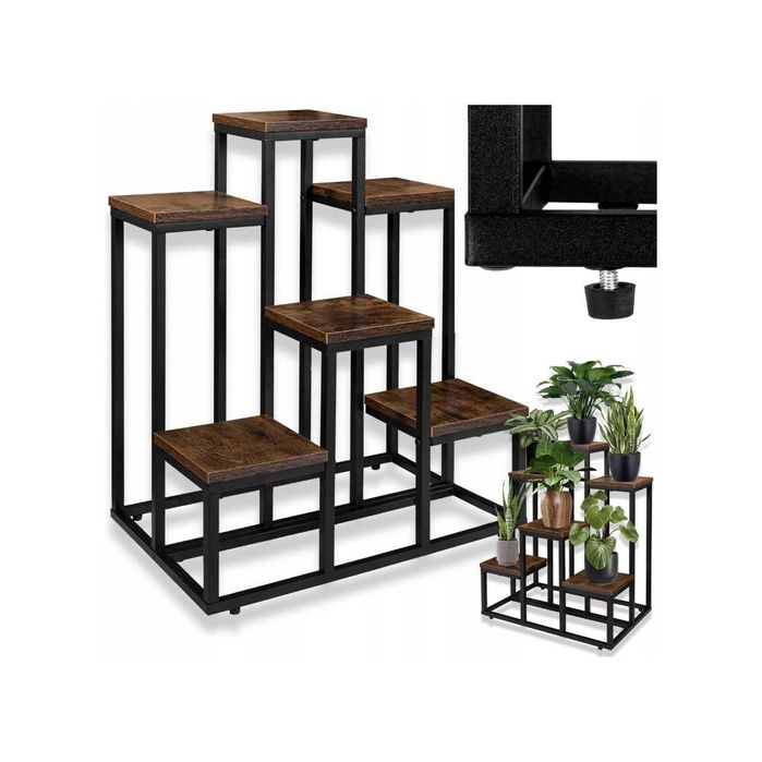 Stojak na kwiaty metalowy kwietnik stojący rustykalny industrialny