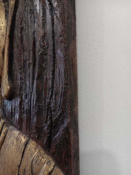 Dois painéis de madeira decorativos de Buda