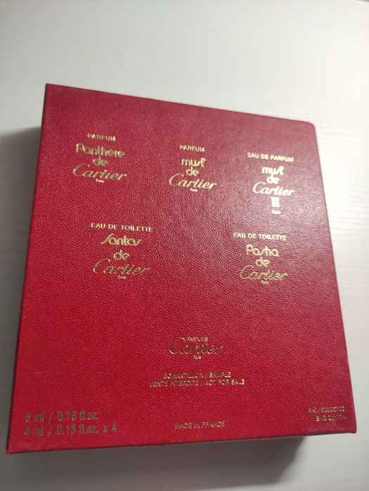 Piękny vintage zestaw Cartier 5 miniaturek perfumy