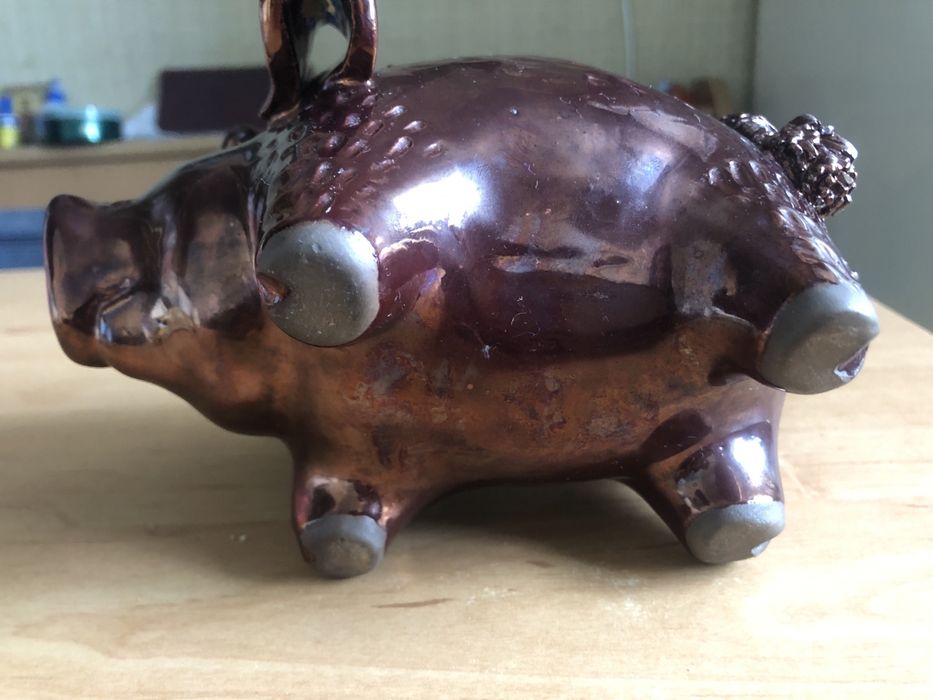 Копилка свинка, майолика, винтаж