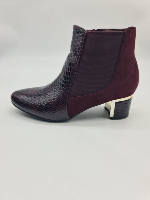 Botas senhora pele e camurça bordeaux tamanho 38