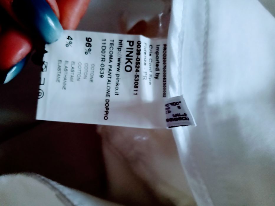 Białe spodnie Pinko