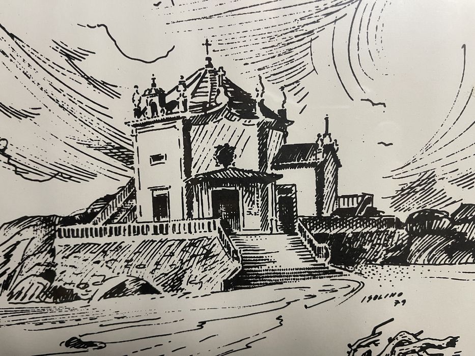 Quadro com estampa da Capela do Senhor da  Pedra - Miramar