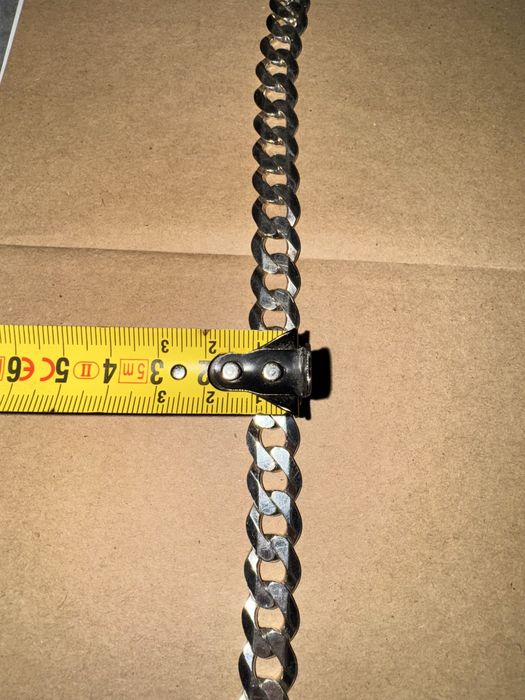Męska Bransoleta Pancerka 10mm Srebro 925 Italy – Solidna 22cm 35g