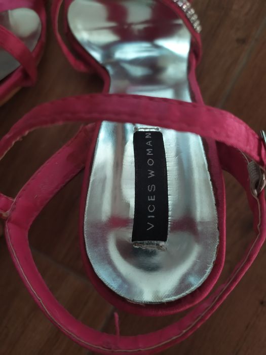 Sandały różowe szpilki