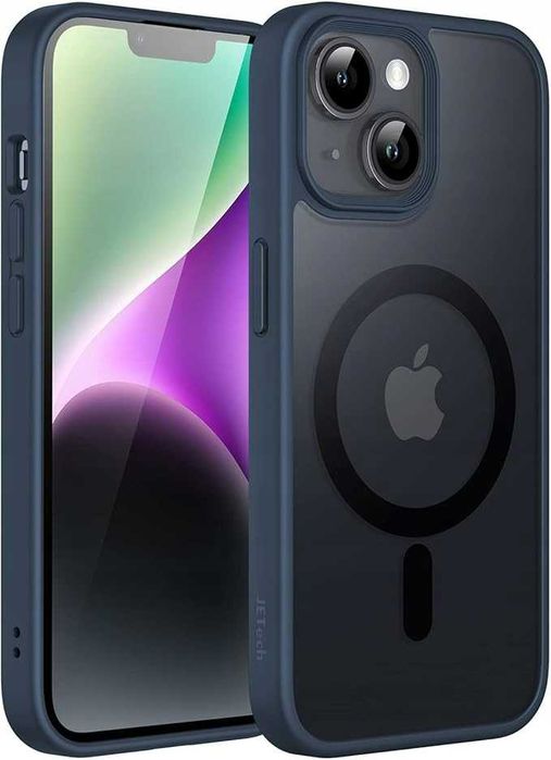 Plecki, Etui JETech MagSafe iPhone 14 6,1" Matowe Sztormowy Błękit