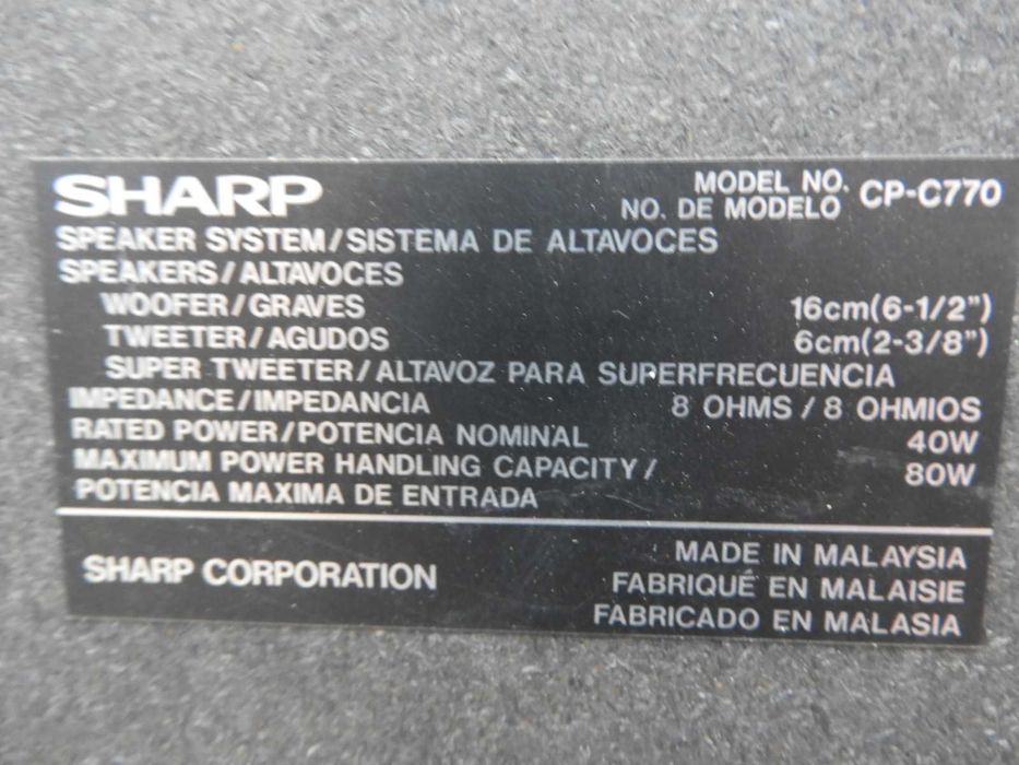 Kolumny Sharp CP - C770 część do wieży audio